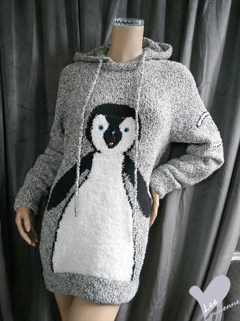 シャネル 07A COCO刺繍 ペンギン ウールカシミヤ混 ニット セーターグレー